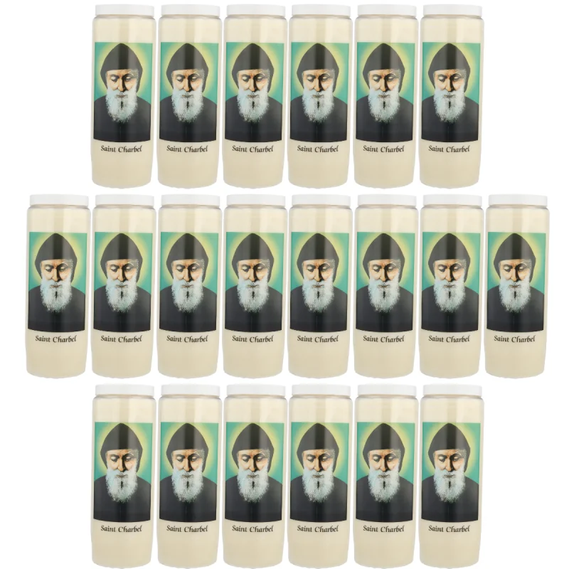 Set di 20 candele di novena di San Charbel