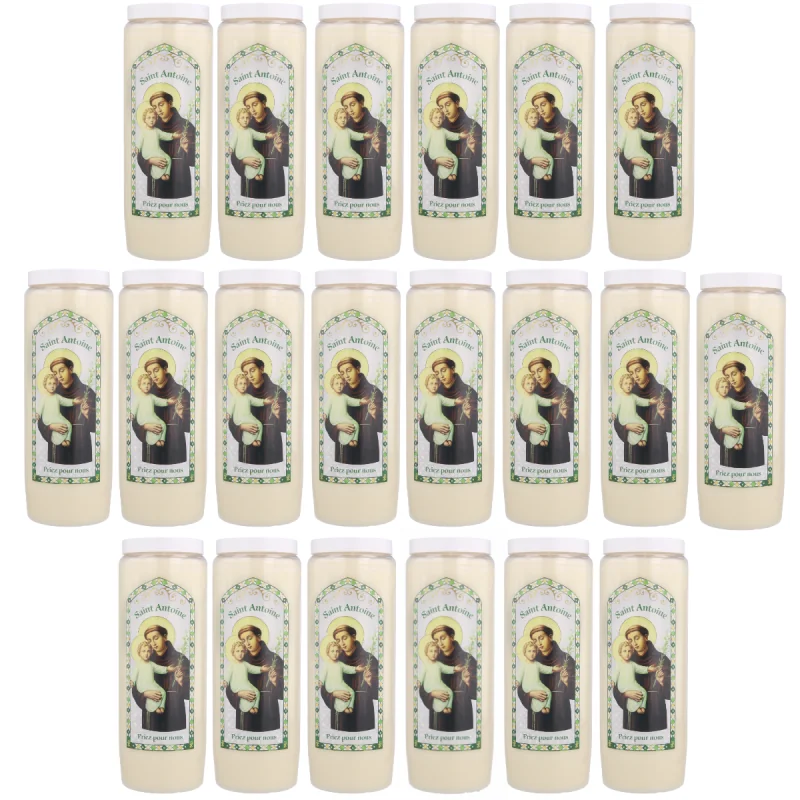 Set of 20 Novena Candles of Saint Anthony 17,5cm