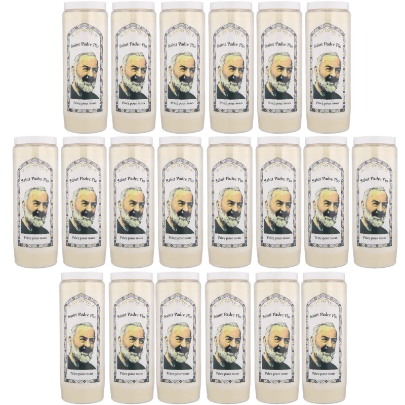 20 Bougies Neuvaine de Padre Pio 17,5cm