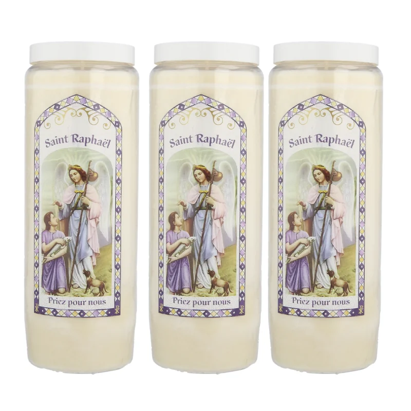 Set di 3 candele Novena Angelo Raffaele