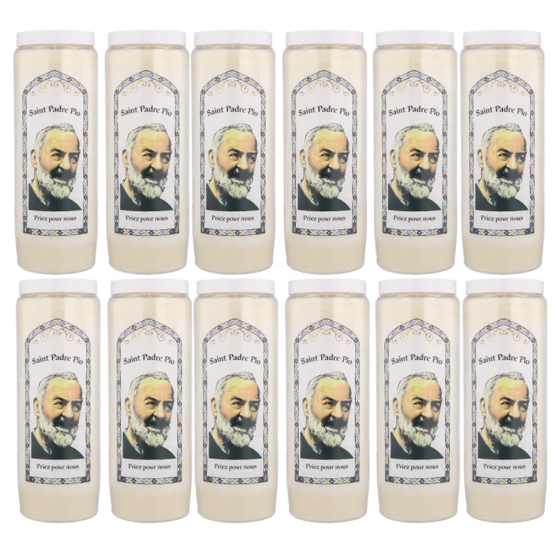 Set of 12 Padre Pio Novena Candles 17,5cm