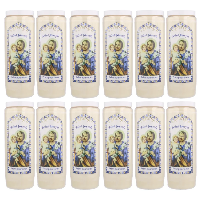 Set di 12 candele della Novena di San Giuseppe 17,5cm