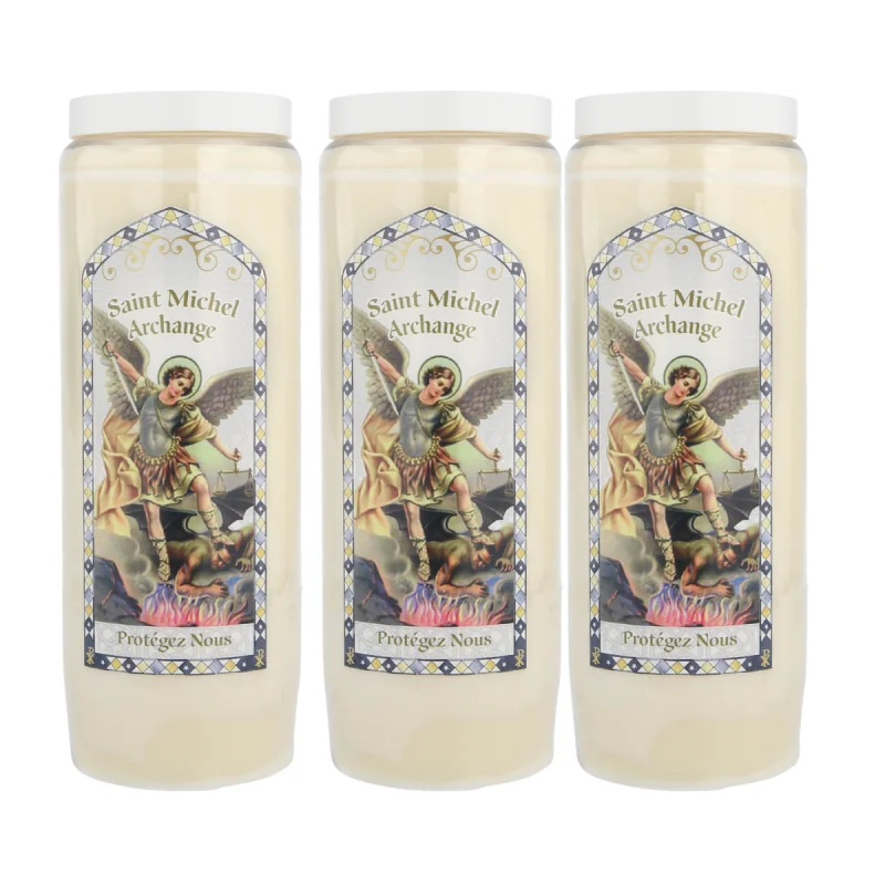 Set di 3 candele Novena San Michele - 17,5 cm