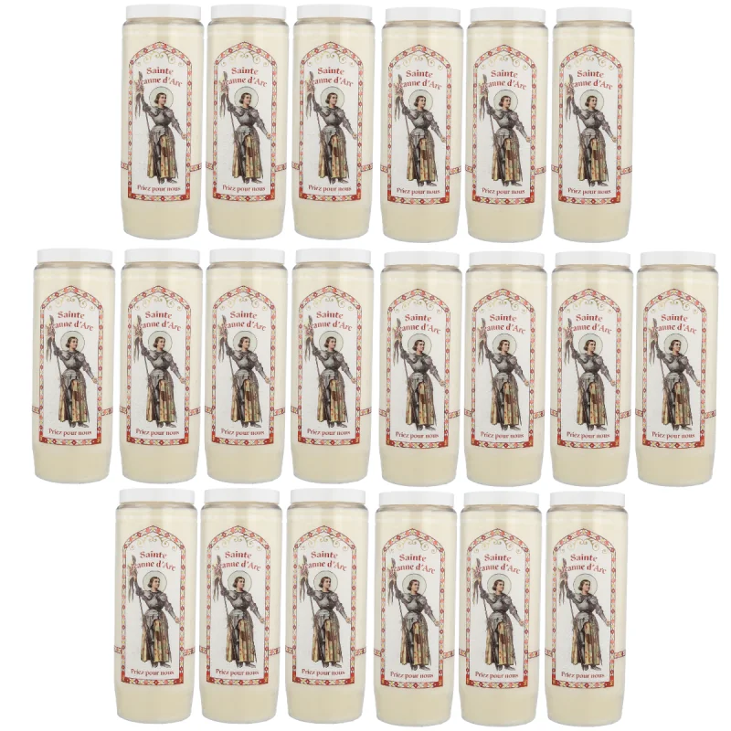 Set di 20 candele per novena di Santa Giovanna d'Arco con preghiere