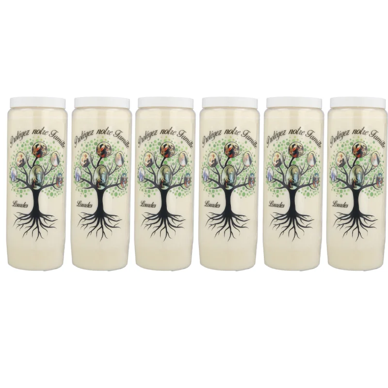 Set di 6 candele Novena Albero della vita protettore 17,5 cm