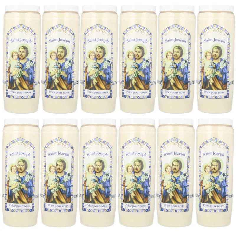 Set di 12 candele della Novena di San Giuseppe - con preghiere