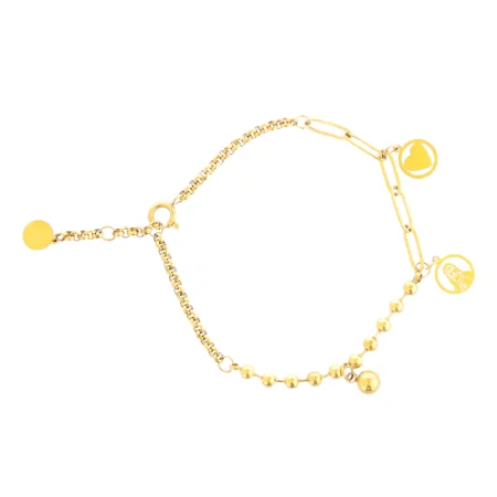 Bracciale con medaglione della Vergine in acciaio dorato