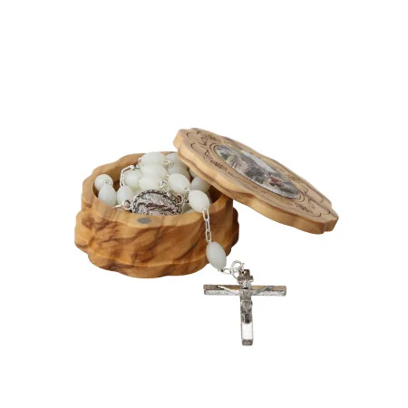 Magnetic Rosary Box of the Apparition in olive wood