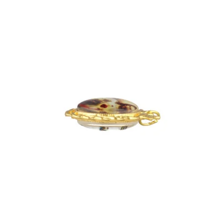 Gold pendant of the Sacred Heart of Jesus with quote