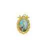 Gold-plated Lourdes Apparition pendant with quote
