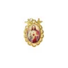 Gold pendant of the Sacred Heart of Jesus with quote