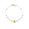 Bracciale con grani della Vergine in oro e acciaio