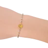 Bracciale con grani della Vergine in oro e acciaio