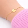 Bracelet plaqué or pour enfant 16 cm avec médaille ronde ange