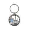 Porte-clé rond de Notre Dame de Lourdes et la Basilique