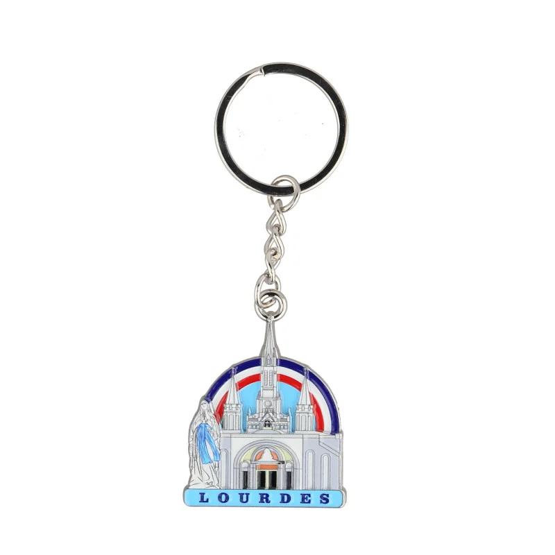 Porte-clé Notre Dame de Lourdes, Basilique et Arc-en-ciel