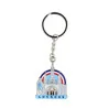 Keyring featuring Our Lady of Lourdes, the Basilica and a Rainbow