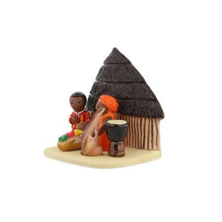 Presepe del Camerun in ceramica 8x7 cm