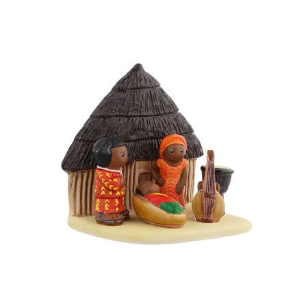 Presepe del Camerun in ceramica 8x7 cm