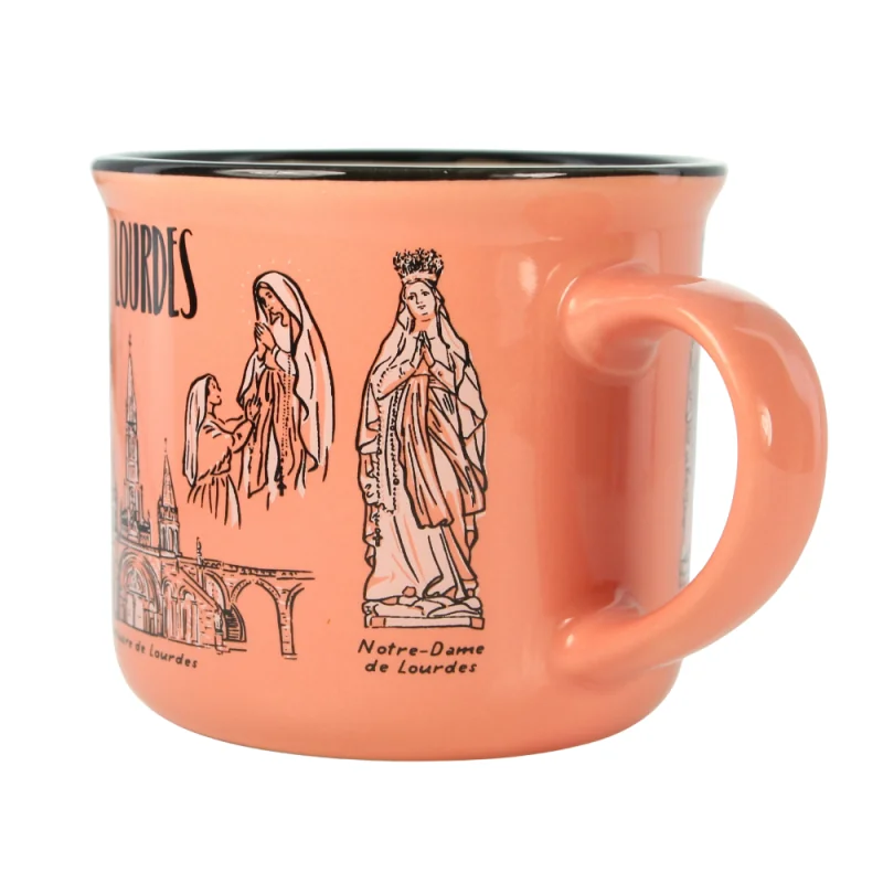 Pink Lourdes ceramic mug