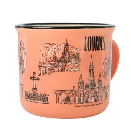 Pink Lourdes ceramic mug