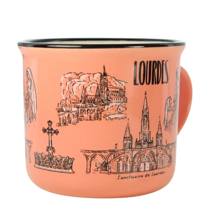 Pink Lourdes ceramic mug