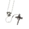 Communion Rosary crystal glass beads