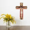 Wooden crucifix decorated with the Holy Trinity 22cm