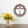 Wooden crucifix and silvery Way of the Cross 21.5 cm