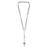 Jerusalem rosary in olive wood with metal chain
