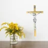 Crocifisso in legno d'ulivo e Cristo in metallo 33cm