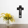 Crucifix in wood with medal Apparition