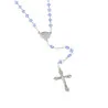 Rosario dell'apparizione in argento con grani di cristallo colorato da 4 mm