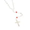 Chapelet en nacre avec paters corail rose et croix en nacre