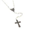 Chapelet en nacre perle ovale 5x8mm coeur argenté Notre-Dame de Lourdes