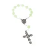Chapelet dizainier de Lourdes, grains lumineux et coeur Apparition de Lourdes