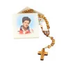 Chapelet Saint Carlo Acutis en bois d'olivier