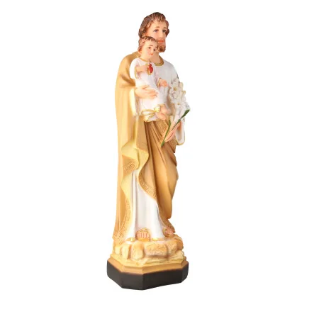 Saint Joseph with Child Coloured resin statue 40cm