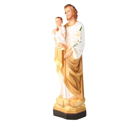 Saint Joseph with Child Coloured resin statue 40cm
