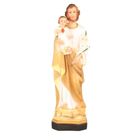Saint Joseph with Child Coloured resin statue 40cm