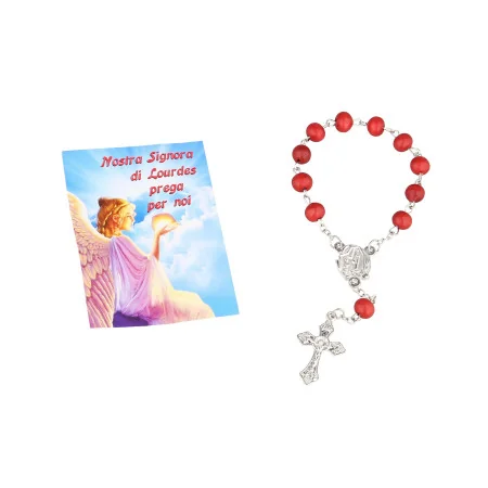 Immagine dell'Apparizione di Lourdes e petali di rosa Dizainier