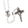 Communion rosary in white pearls and heart-shaped chalice