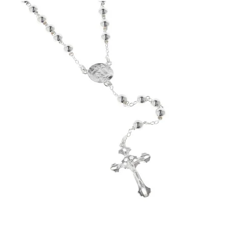 Lourdes Silver rosary, 5mm beads