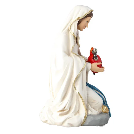 Statue de la Vierge Marie à genoux au Coeur Immaculé 25cm