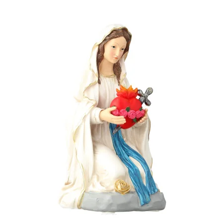 Statue de la Vierge Marie à genoux au Coeur Immaculé 25cm