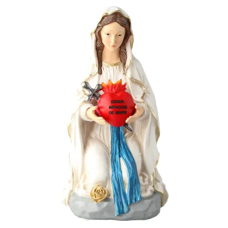 Statue de la Vierge Marie à genoux au Coeur Immaculé 25cm