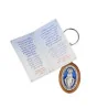 Blue Miraculous Medal Olive Wood Keychain