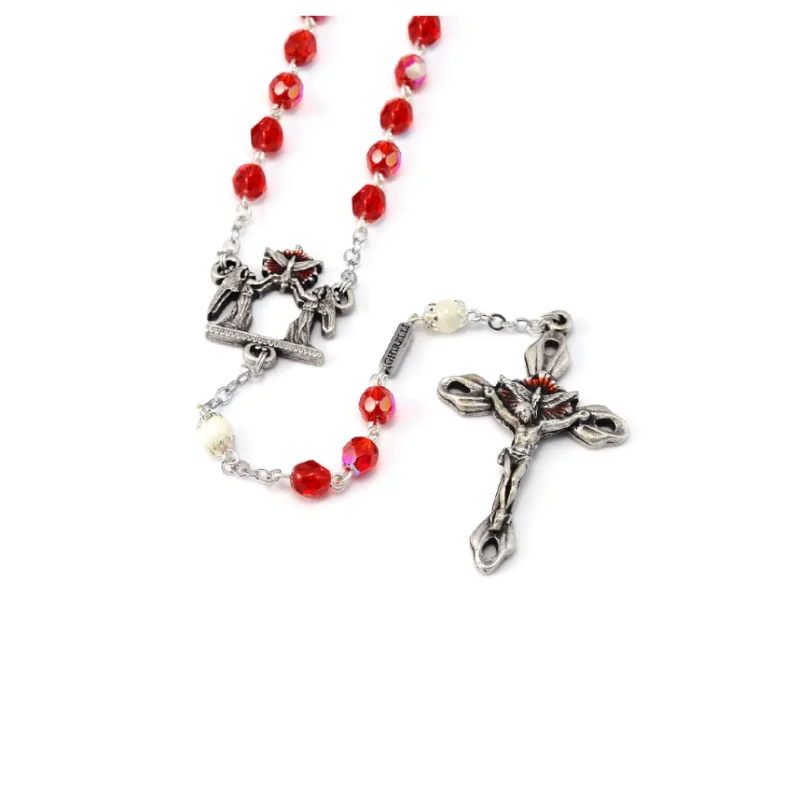 Rosario dello Spirito Santo con grani in vetro