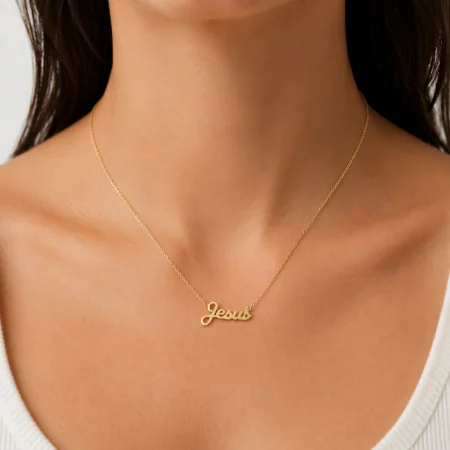 Collana con Gesù placcata in oro