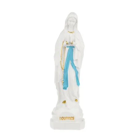 Statue Notre Dame de Lourdes en résine effet céramique 15cm